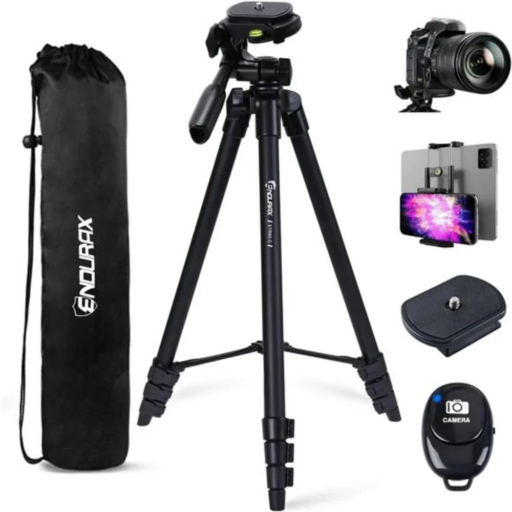 60'' Camera Tripod Camera Stand for Canon Rebel Eos Nikon DSLR, Travel Tripods